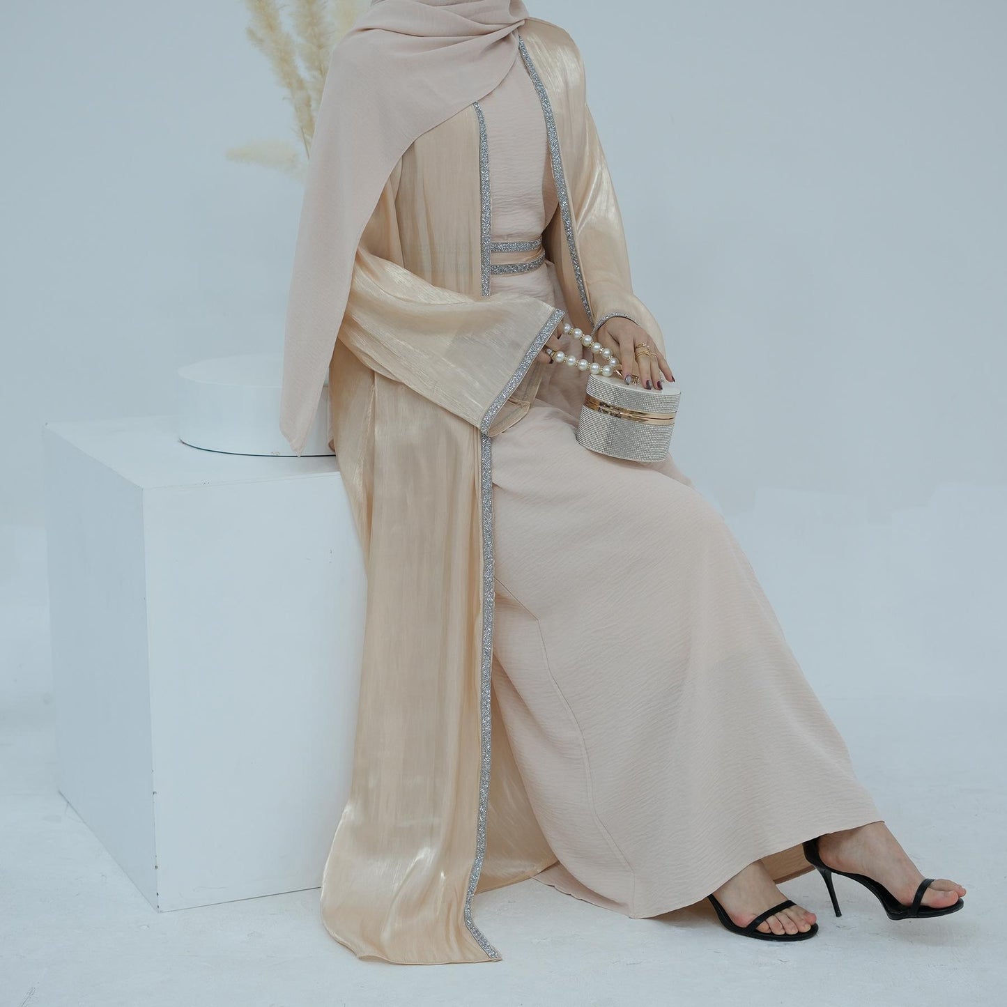 HASASERIES HS1184 Ensemble 2 pièces cardigan + robe intérieure