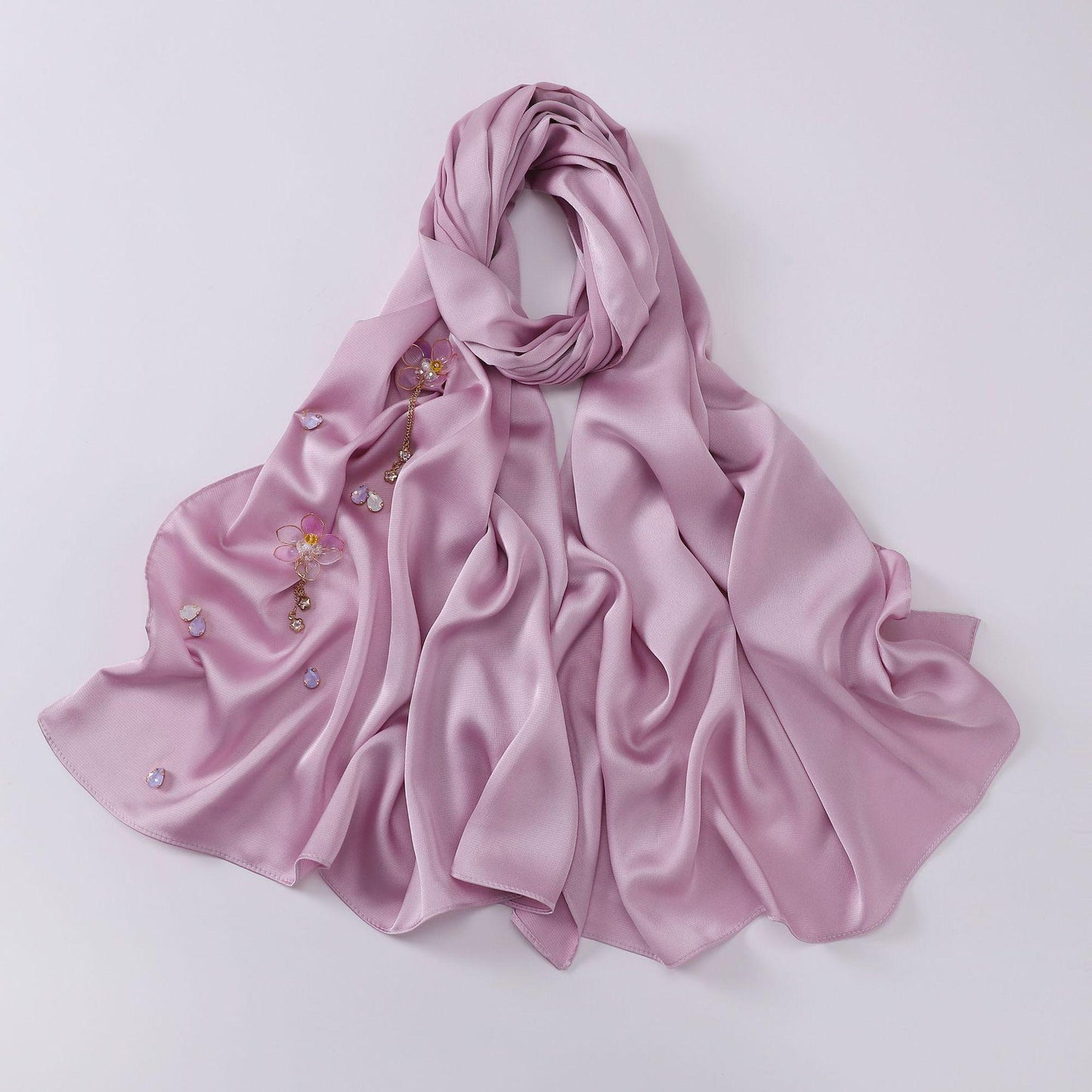 HASASERIES HS1115 Chiffon Handsewn Flower Headband Hijab