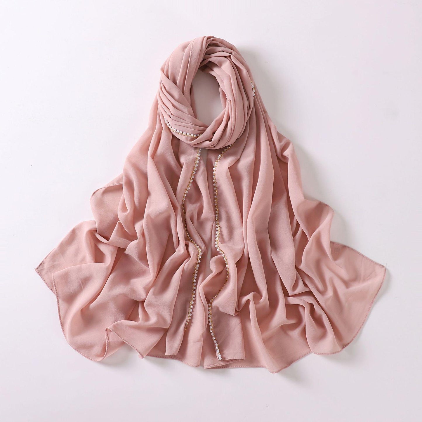 HASASERIES HS1116 Pearl Chiffon Headband Hijab