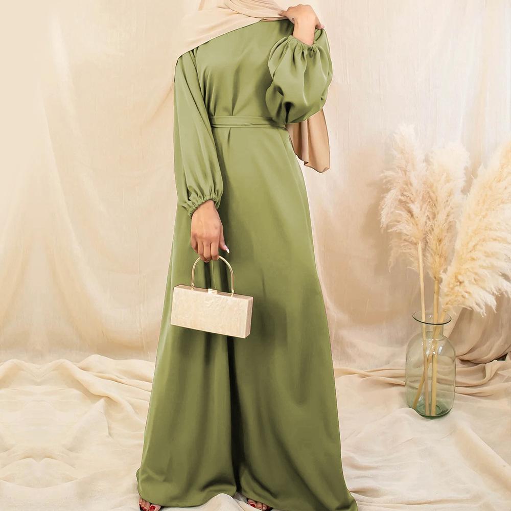 HASASERIES HS0708 Solid Color Robe Dress