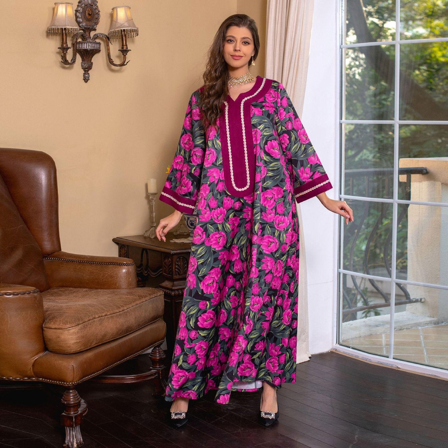 HASASERIES HS1072 Fashion New Product Hot Diamond Printed Dress