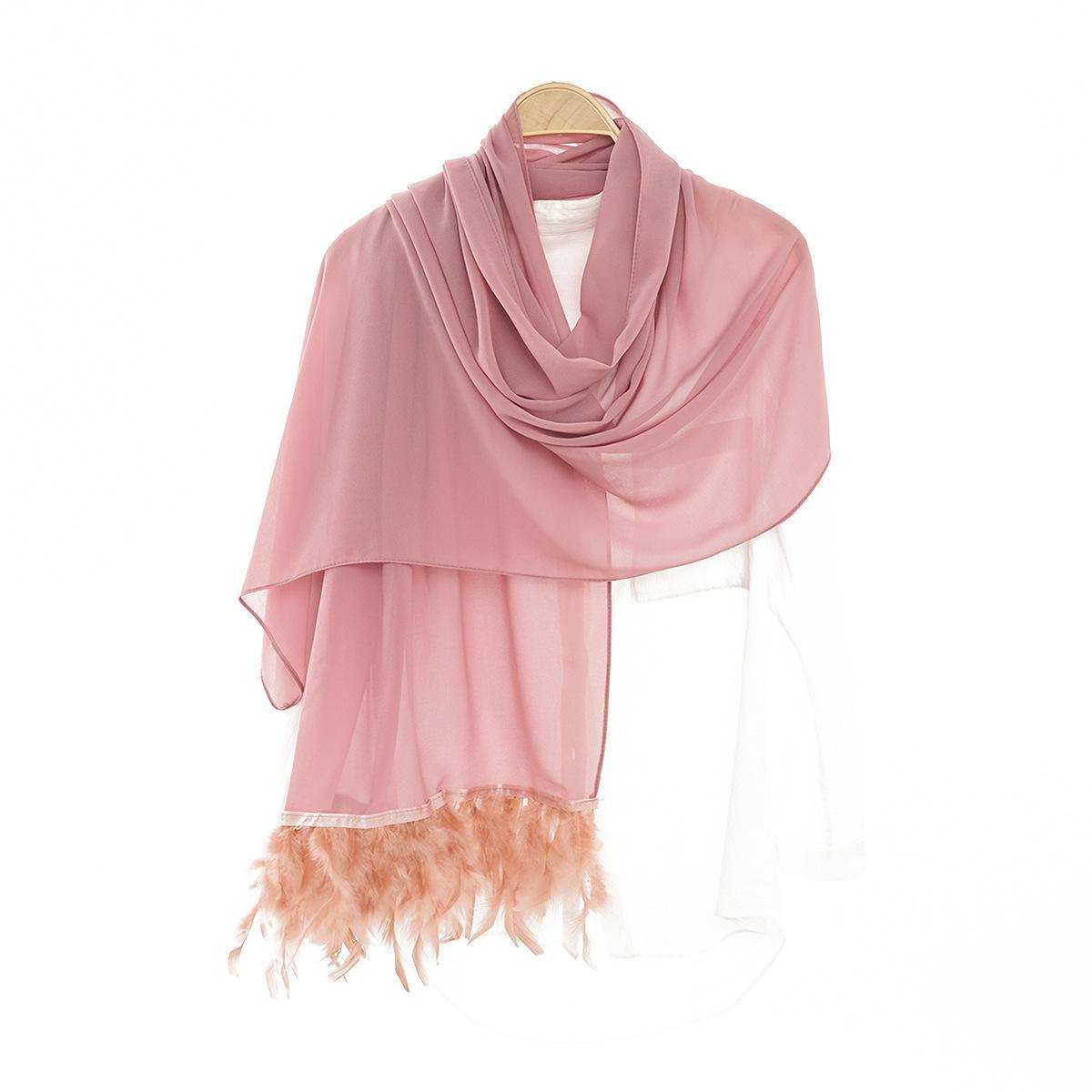 HASASERIES HS1146 Pure Color Chiffon Breathable Headscarf