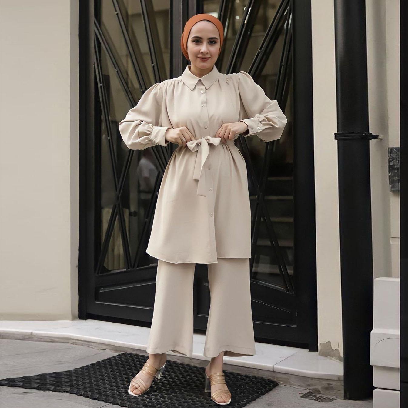 HASASERIES HS0828 2pcs Set Long Sleeved Shirt and Pants