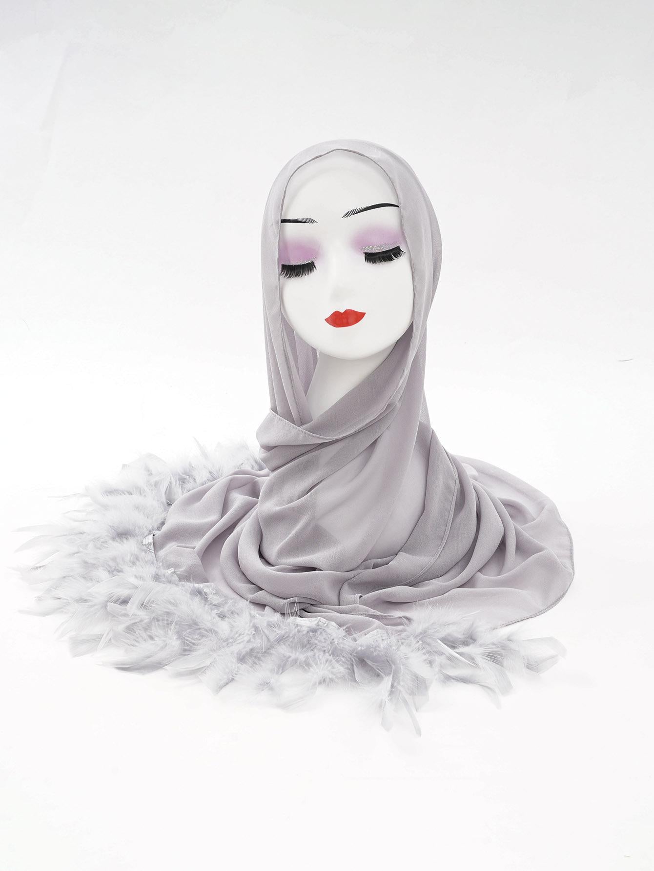 HASASERIES HS1146 Pure Color Chiffon Breathable Headscarf