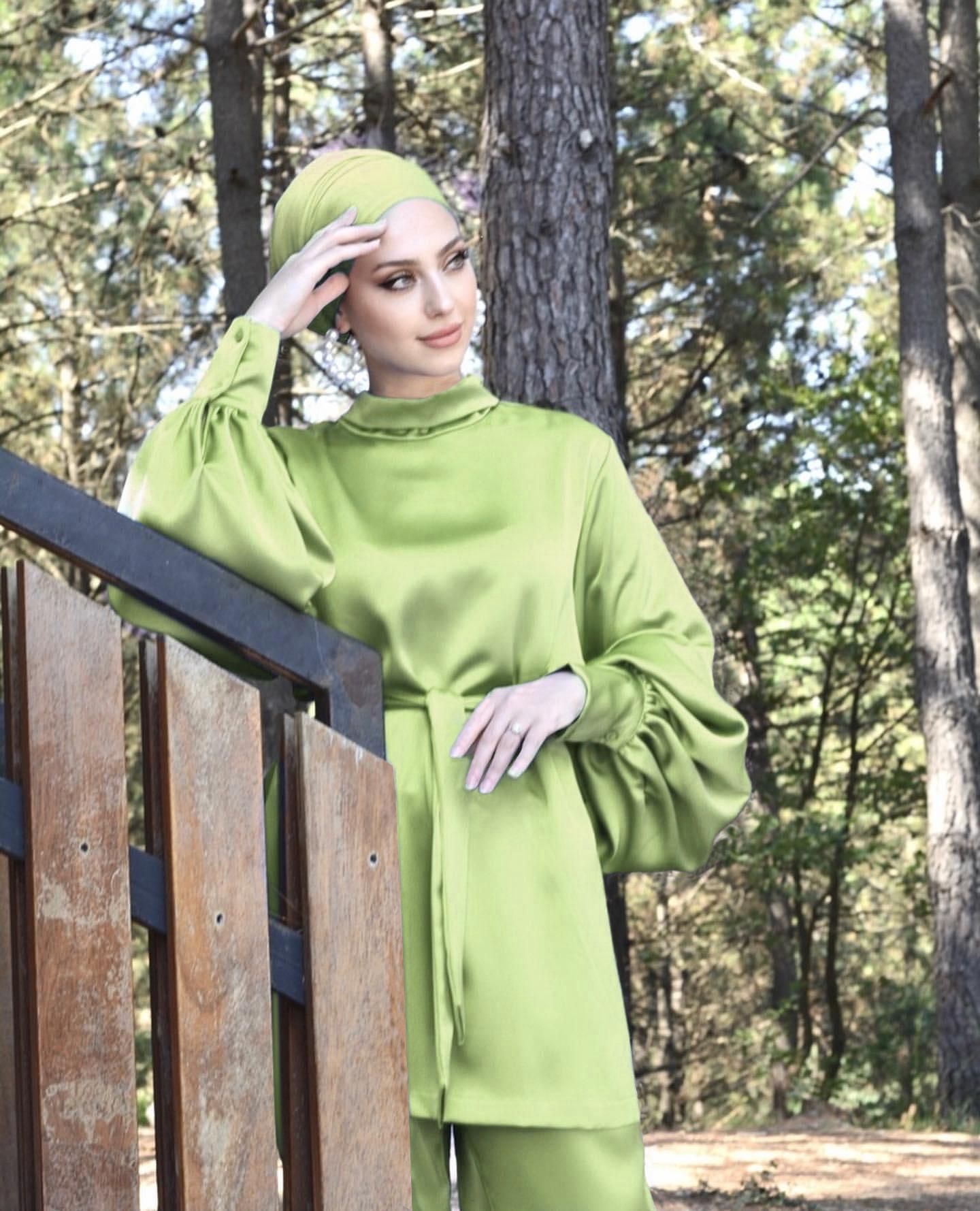 HASASERIES HS0702 Solid Color Dress Set