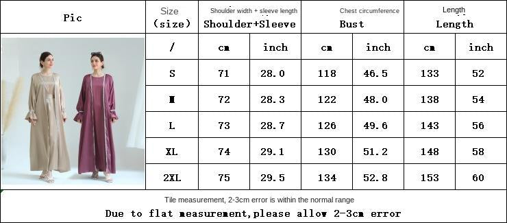 HASASERIES HS0567 Beaded Trumpet Sleeve Robe and Sleeveless Skirt with Inside Two-piece Suit