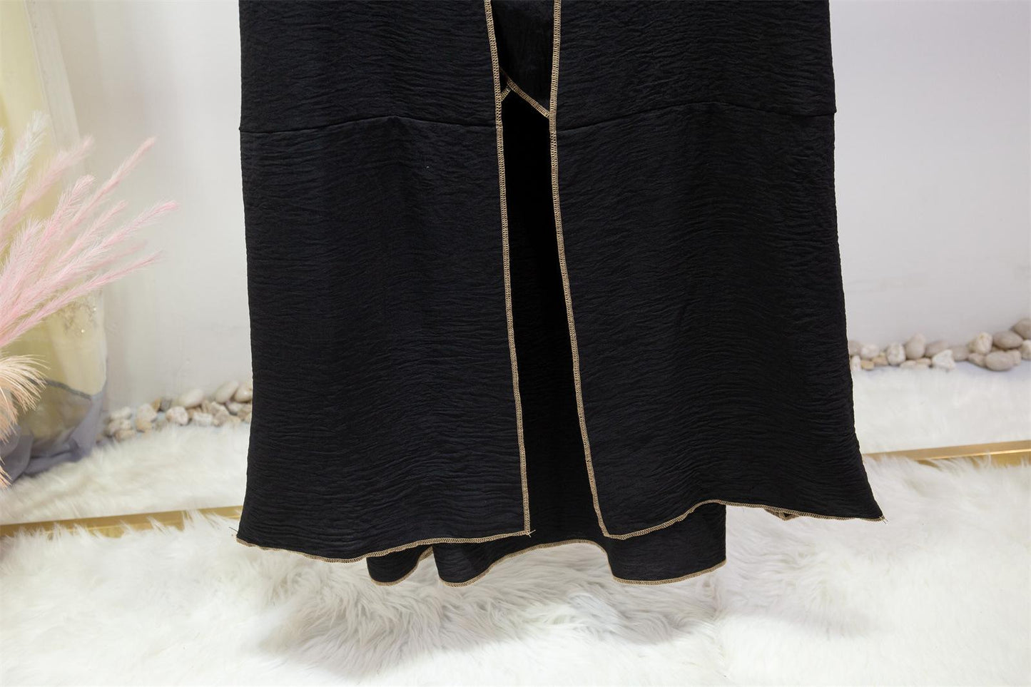 HASASERIES HS1098 3pcs Set Without Sleeves Inner Dress+Cardigan+special Belt