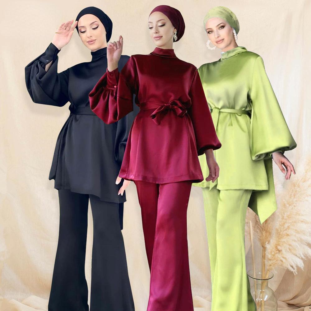 HASASERIES HS0702 Solid Color Dress Set