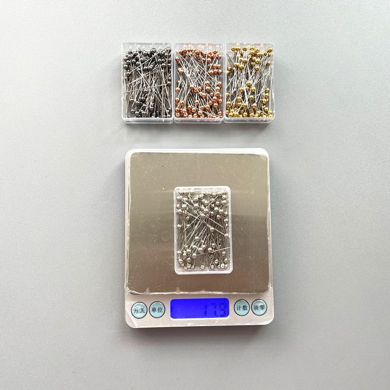 HASASERIES HS1066 100pcs/box Stainless Steel Pearl Breast Needle Scarf Button