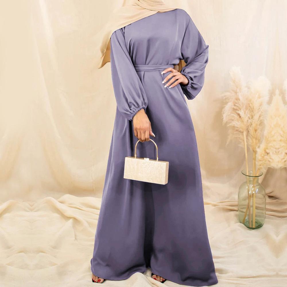 HASASERIES HS0708 Solid Color Robe Dress