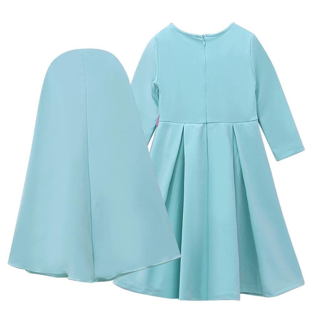 HASASERIES HS1198 Ensemble 2 pièces, Abaya pour enfant avec une couche de Khimar.