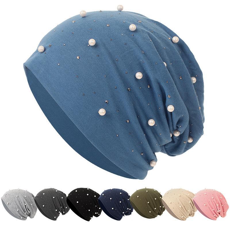 HASASERIES HS1092 Pearl Hot Diamond Pullover Cap