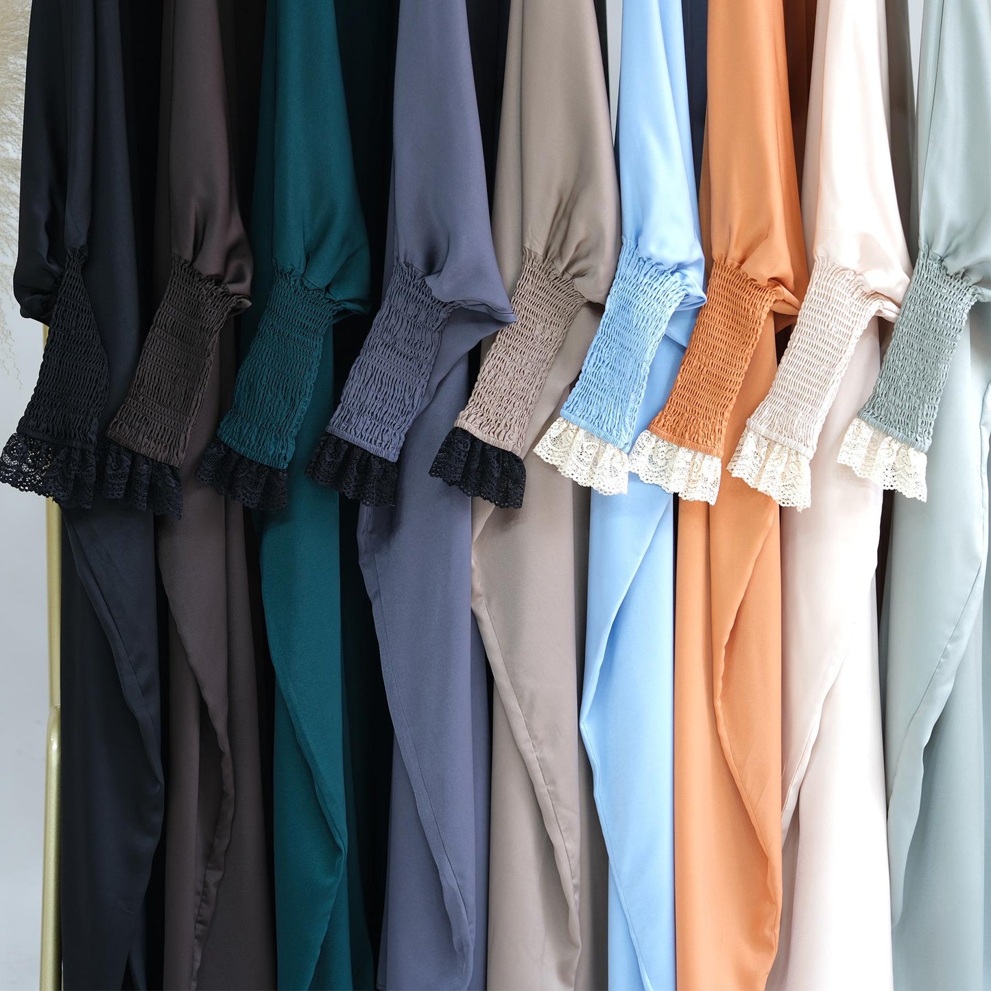 HASASERIES HS0721 Solid Color Robe Dress with A Large Swing
