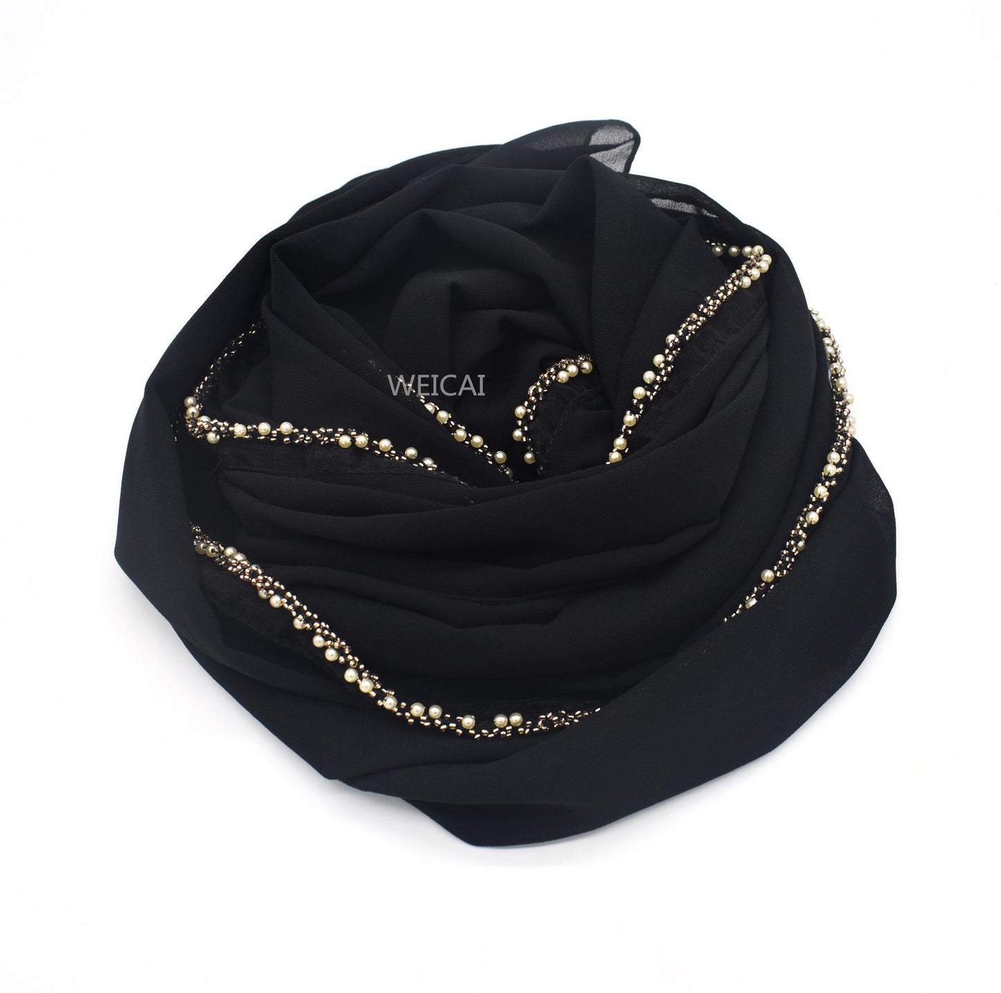 Bandeau Hijab en mousseline de soie unie HASASERIES HS1117