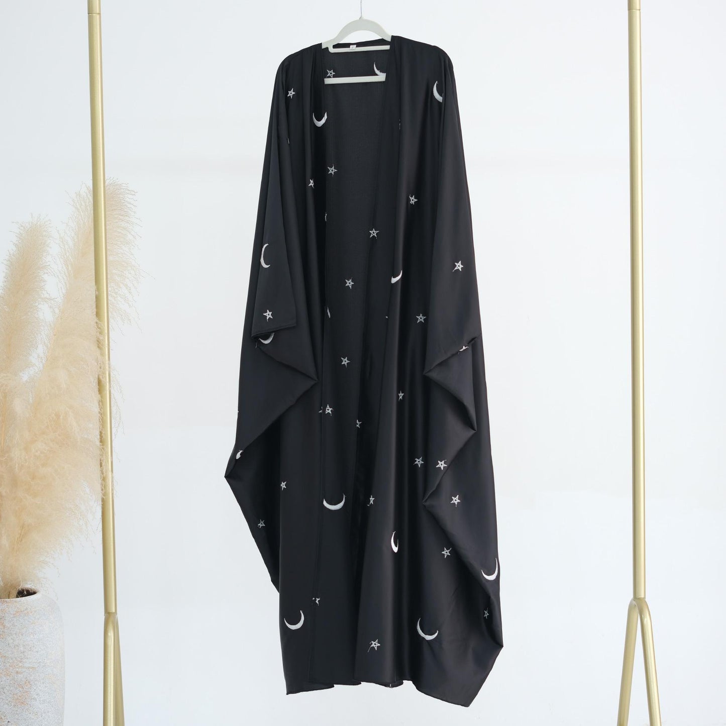 HASASERIES HS1171 Moon Embroidered Robe Kaftan Abaya