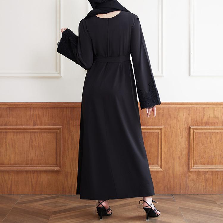 HASASERIES HS0627 Embroidered Sequin Cuff Robe