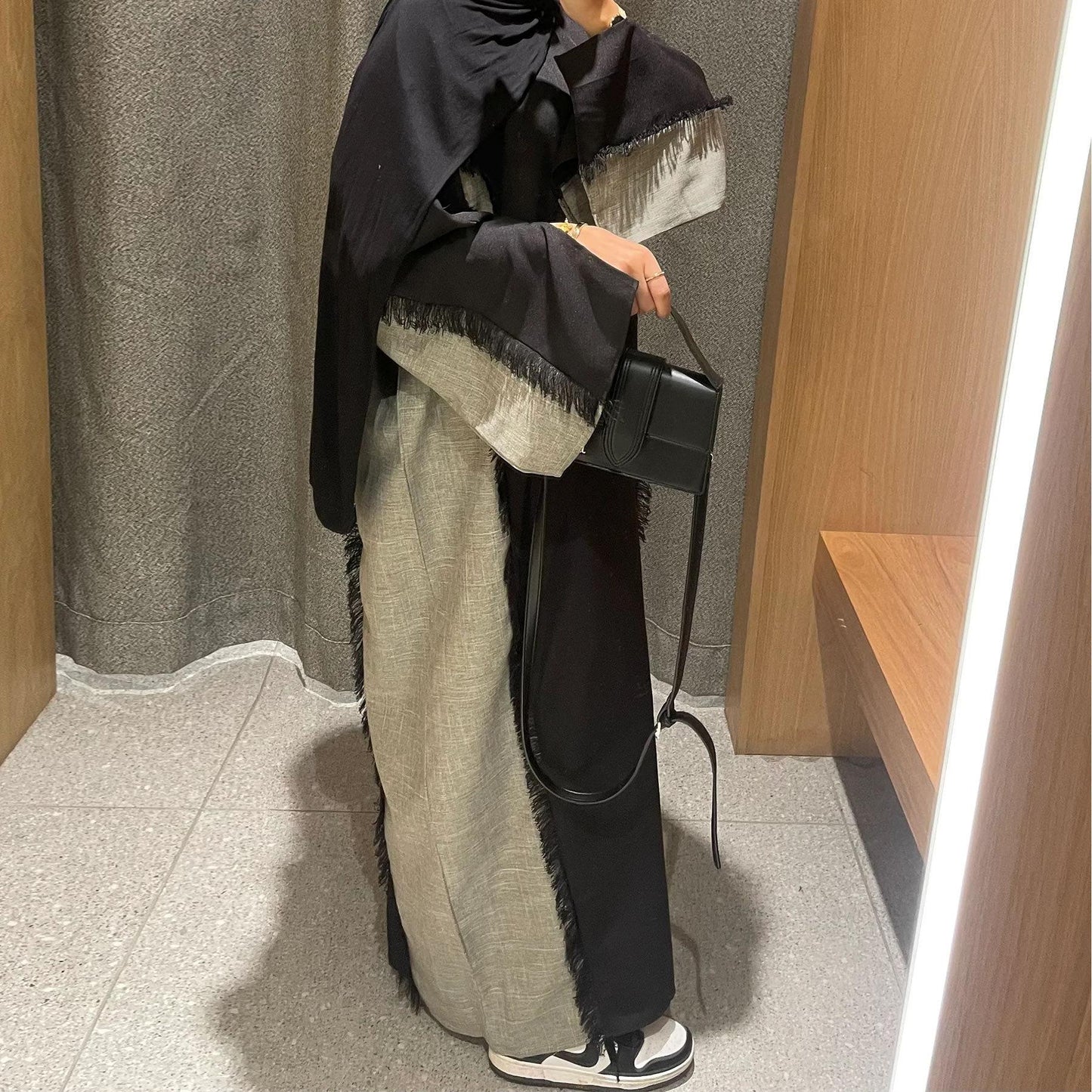 HS5606 Stylish Patchwork Robe - Cardigan and Dress Style