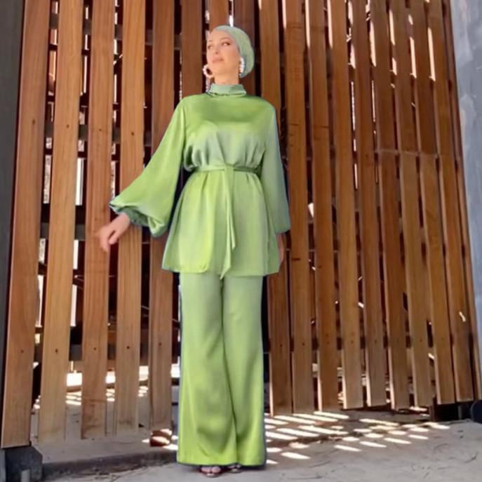 HASASERIES HS0702 Solid Color Dress Set
