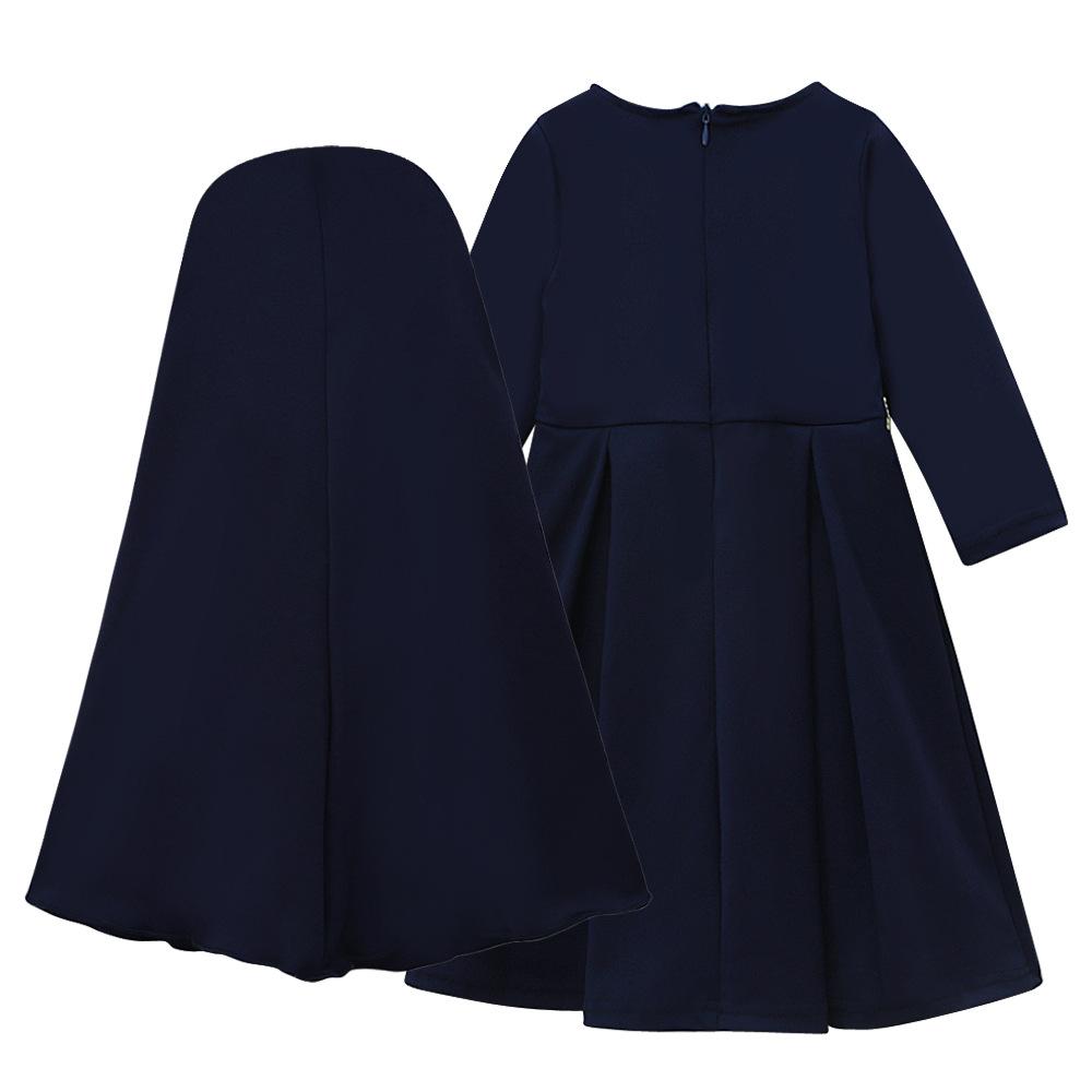 HASASERIES HS1198 Ensemble 2 pièces, Abaya pour enfant avec une couche de Khimar.