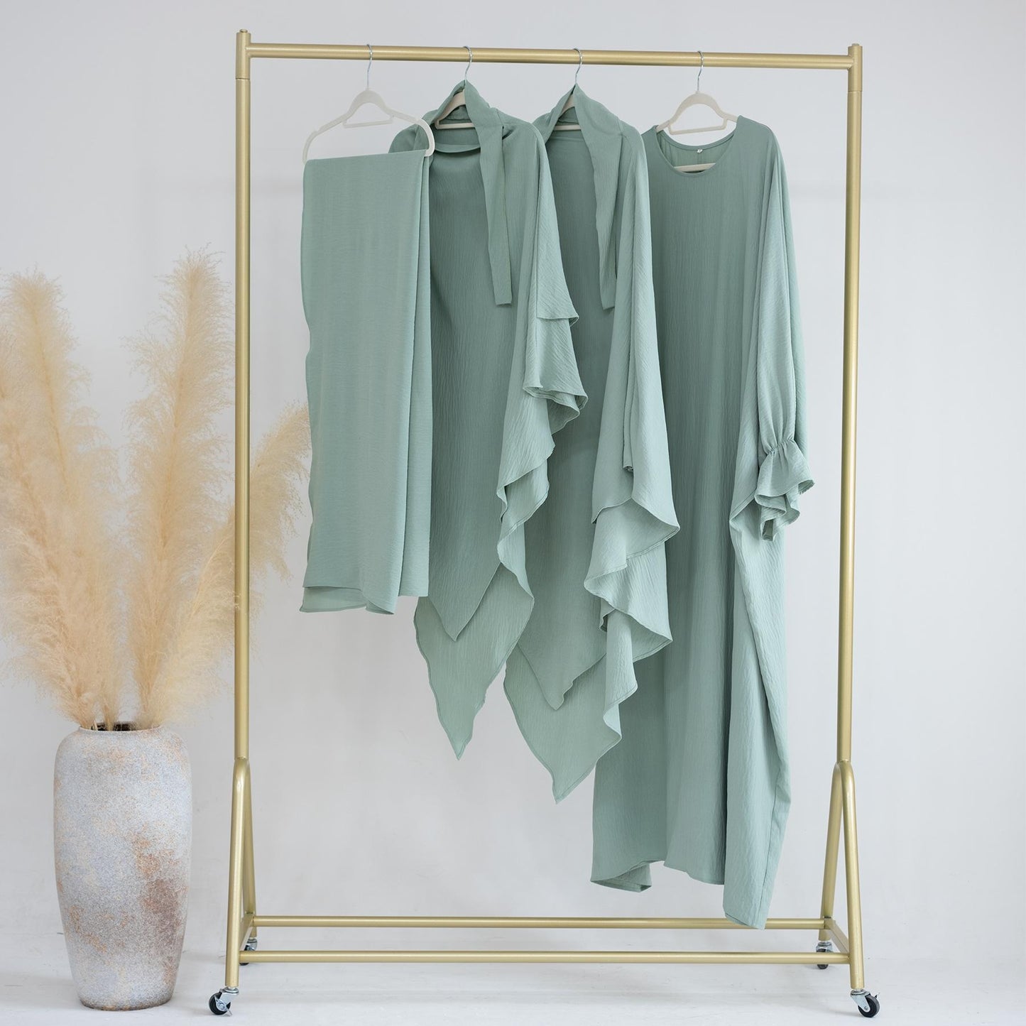 HASASERIES HS1043 2pcs Set Abaya with One Layer Khimar