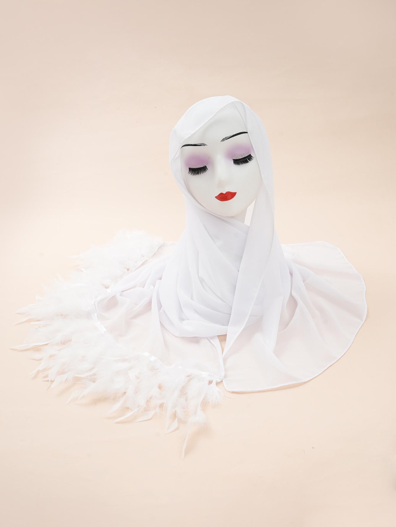 HASASERIES HS1146 Pure Color Chiffon Breathable Headscarf