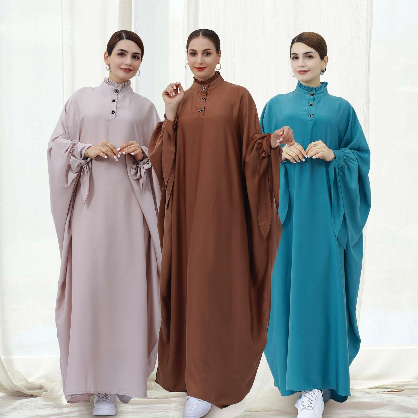 HASASERIES HS0716 Large Swing Solid Robe Dress