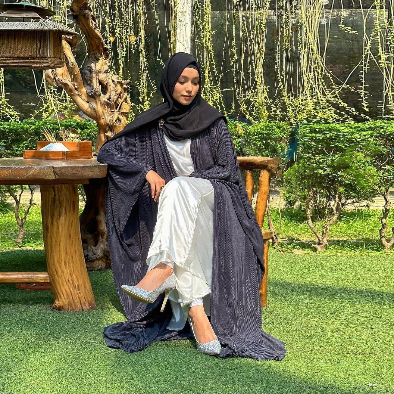 HASASERIES HS1033 Robe Abaya Vêtements d'extérieur
