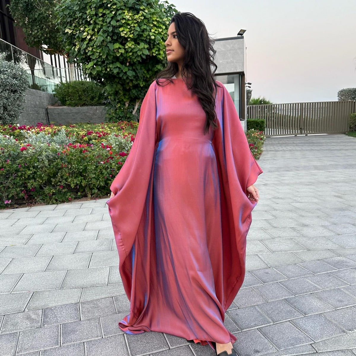 HS1348 Elegant Kaftan in Gold Cotton – 20 Vibrant Colors Available