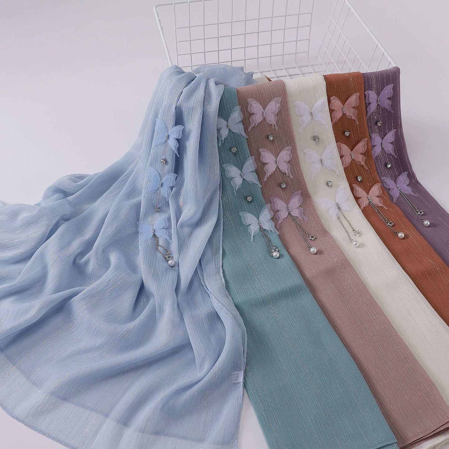 HASASERIES HS1112 Butterfly Long Headband Muslim Hijab