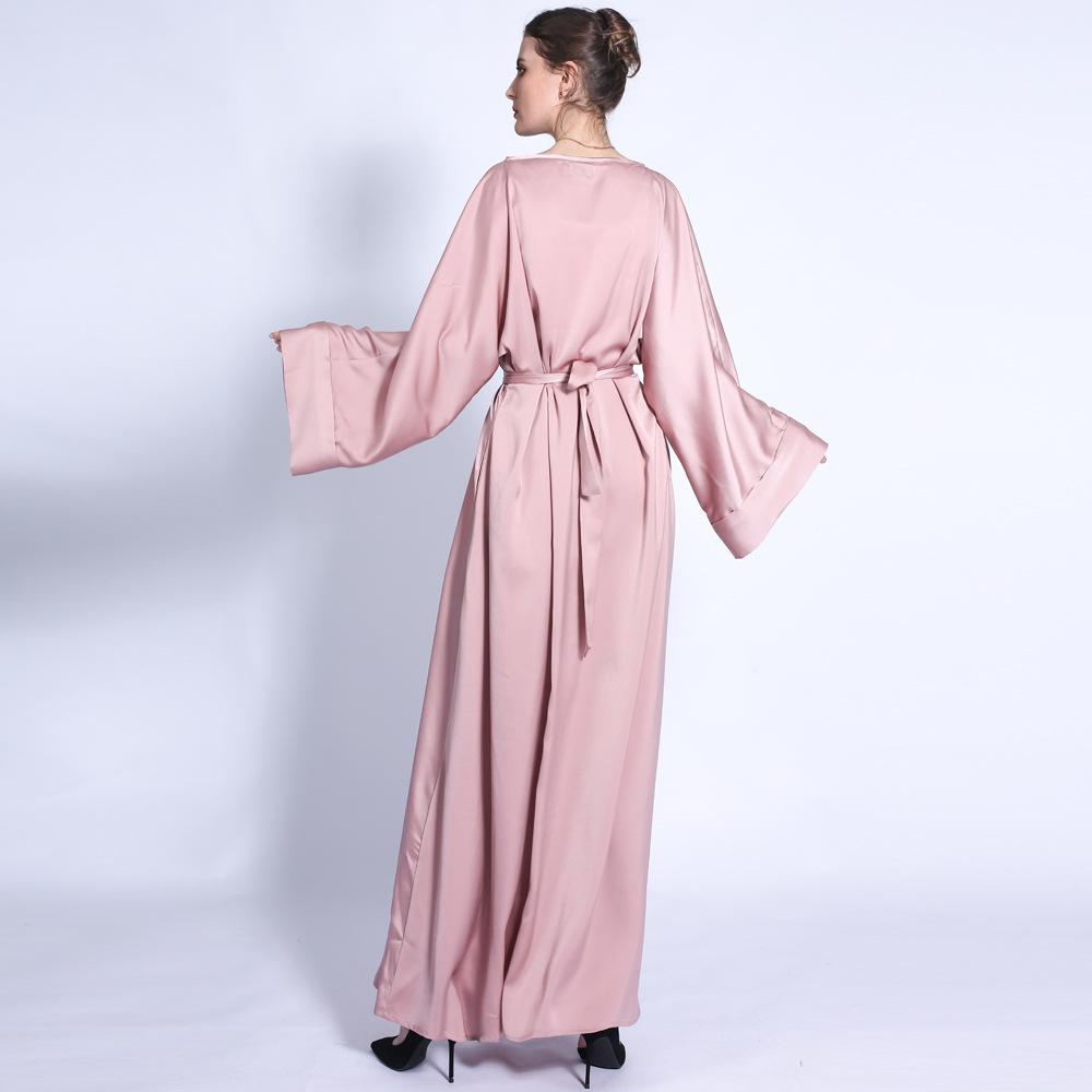 HASASERIES HS0433 Solid Color Loose Fitting Belt with Diamond Waist Long Skirt