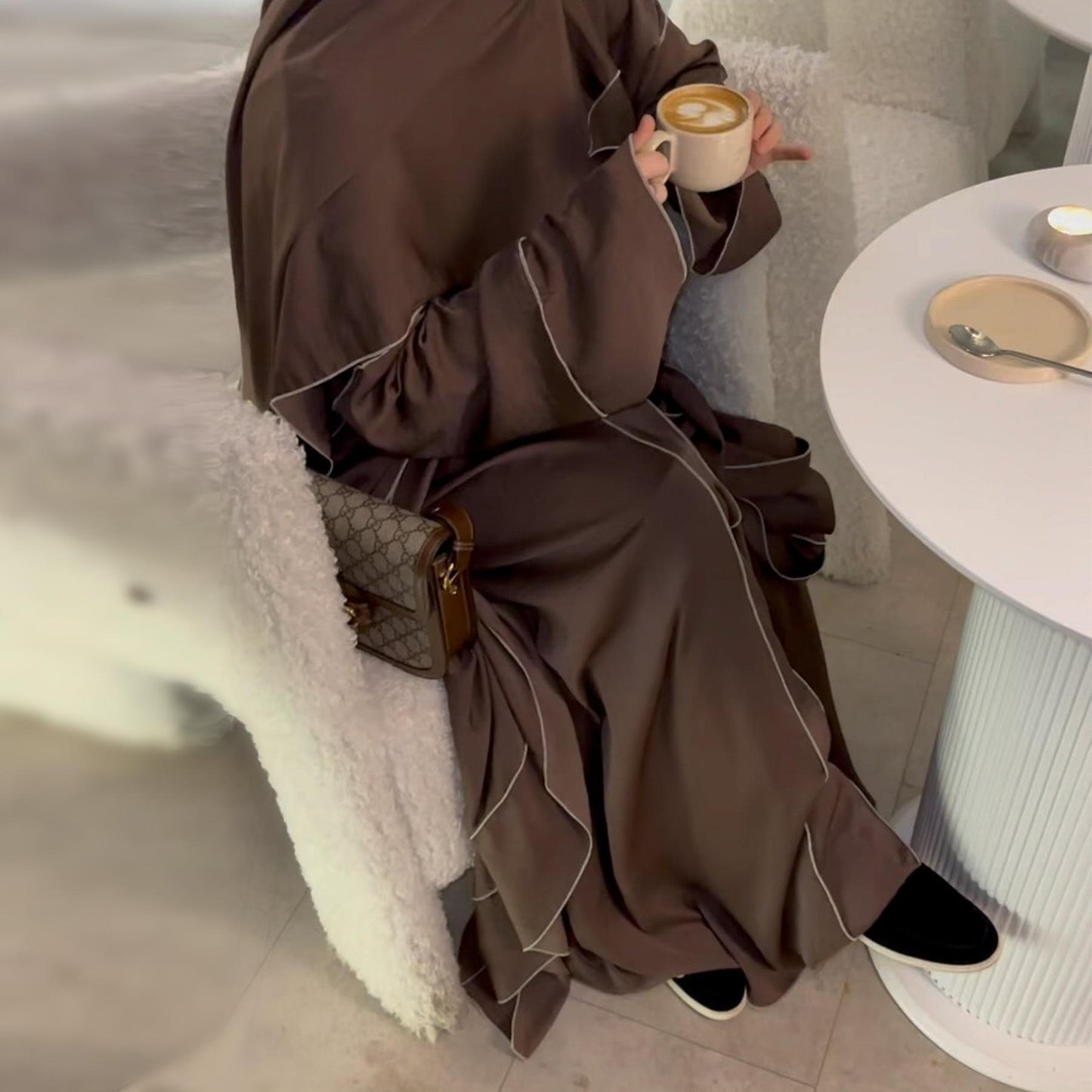 HASASERIES HS0933 3 Pcs Set Cardigan+Inner Dress+Hijab