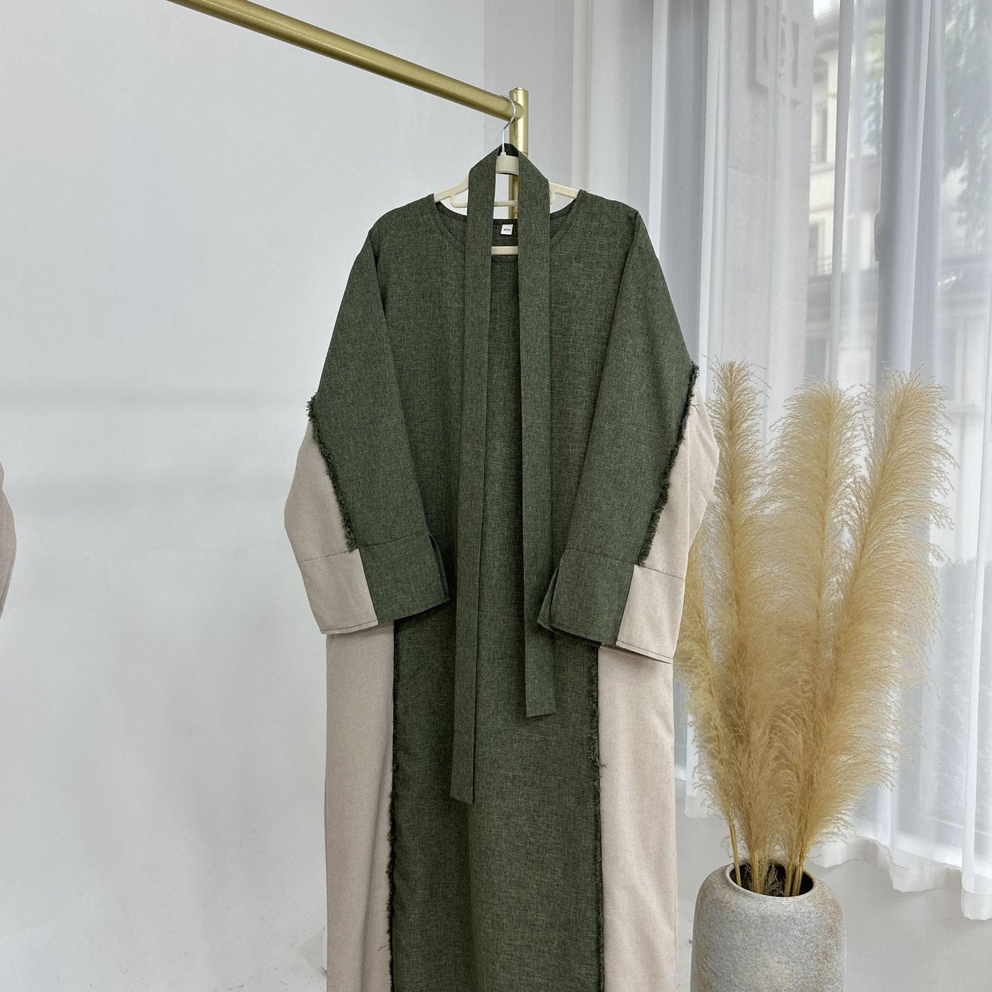 HS5606 Stylish Patchwork Robe - Cardigan and Dress Style