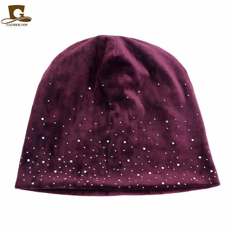HASASERIES HS1091 Full Sky Star Diamond Muslim Headband Hat