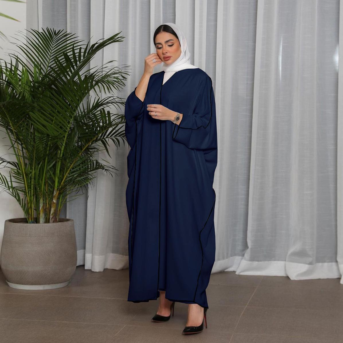 HASASERIES HS0677 White Panelled Abaya Robe