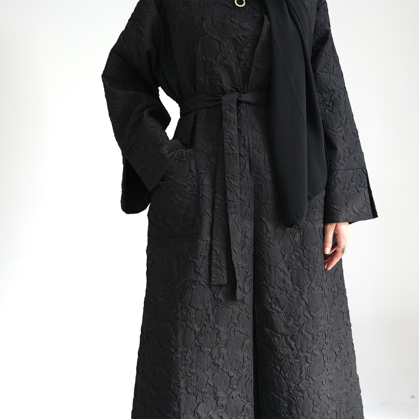 HASASERIES HS0719 Cardigan with Vest Dress Abaya Robe