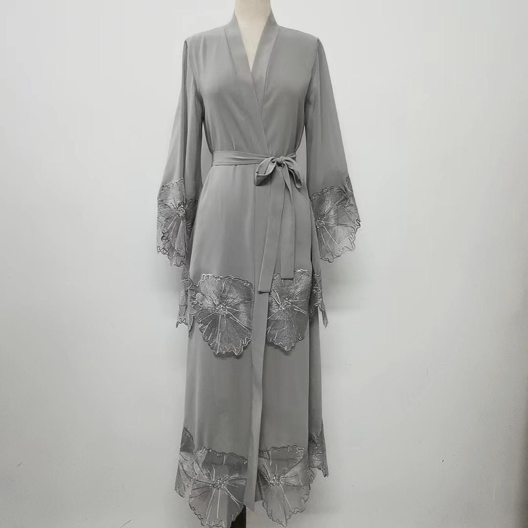 HASASERIES HS1025 1pcs Lace Embroidery Double-Layer Cardigan