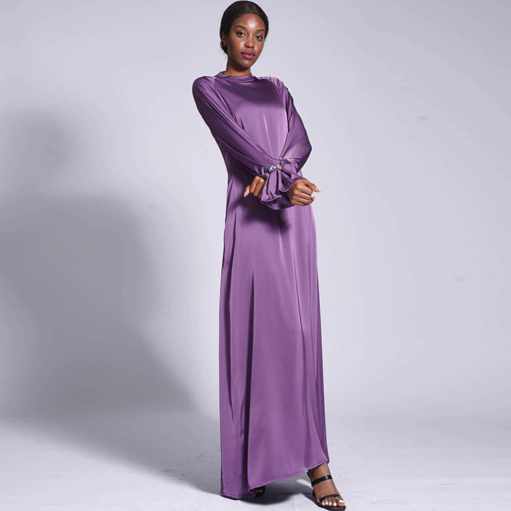 Robe longue ample unie à boucle diamant HASASERIES HS0436