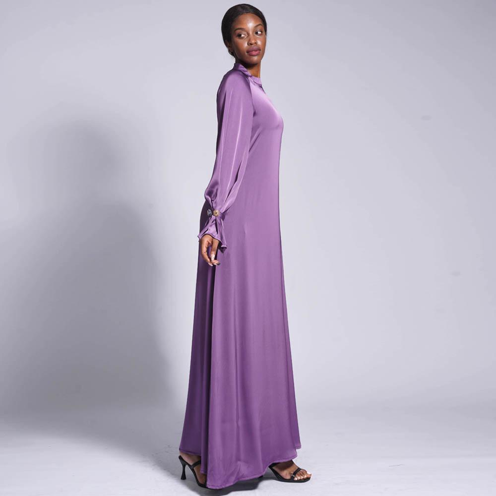 Robe longue ample unie à boucle diamant HASASERIES HS0436