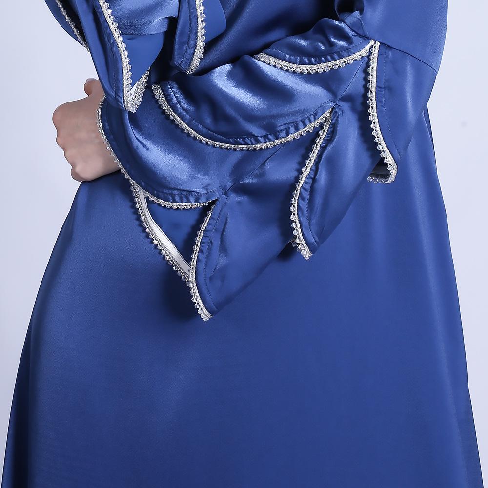 HS0431 Matte Dress Mermaid Three-layer Sleeve Bright Beads A-line Large Swing Long Skirt Female