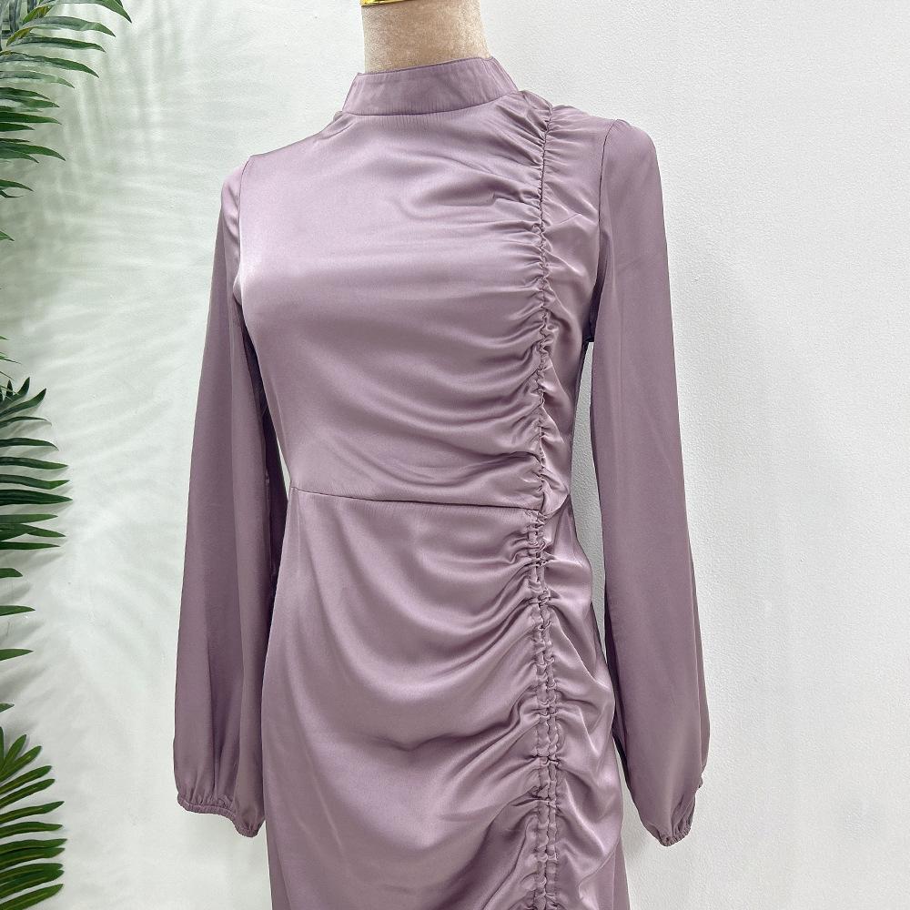 HASASERIES HS1045 Solid Color Large Robe Dress