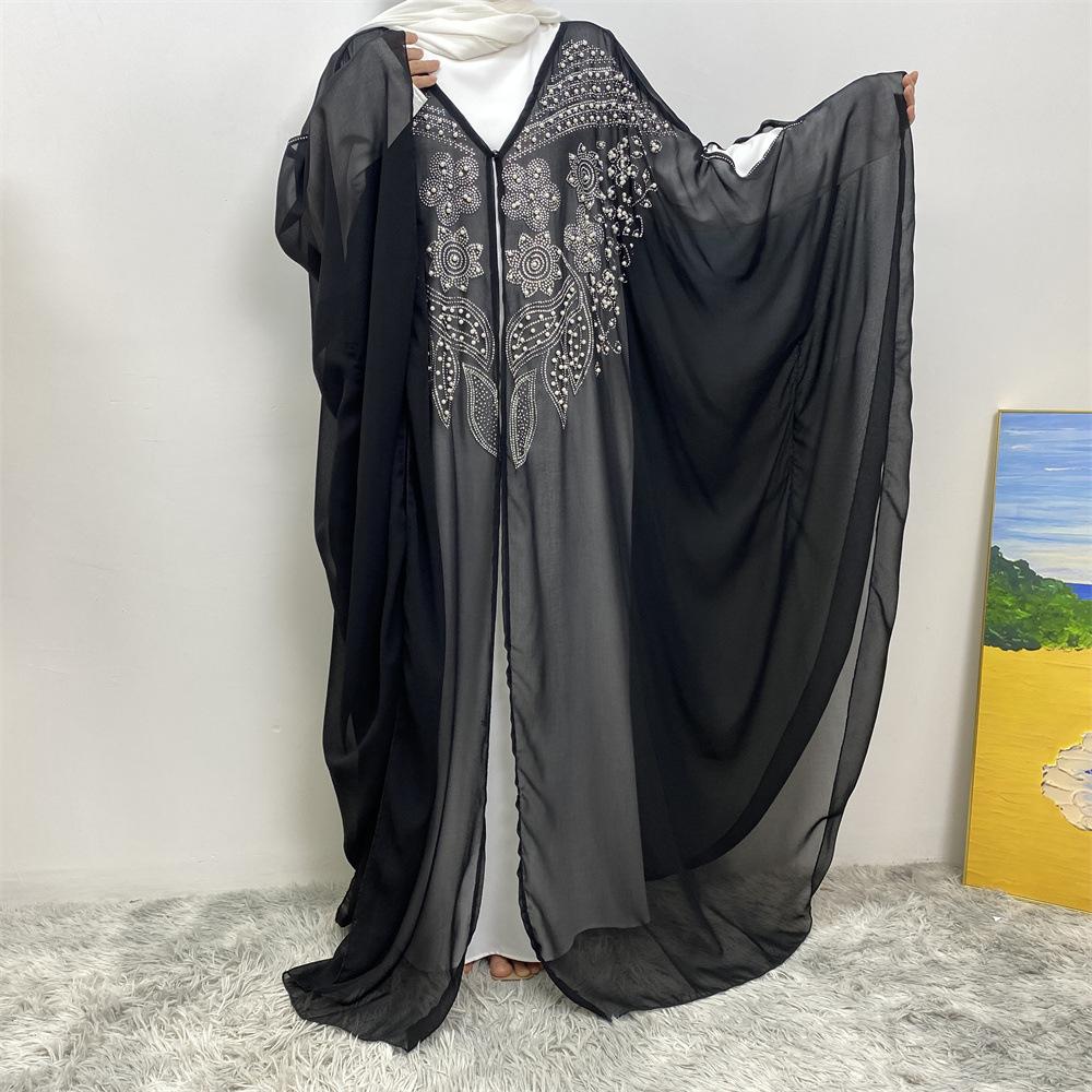 Robe cardigan musulmane à strass HASASERIES HS1085