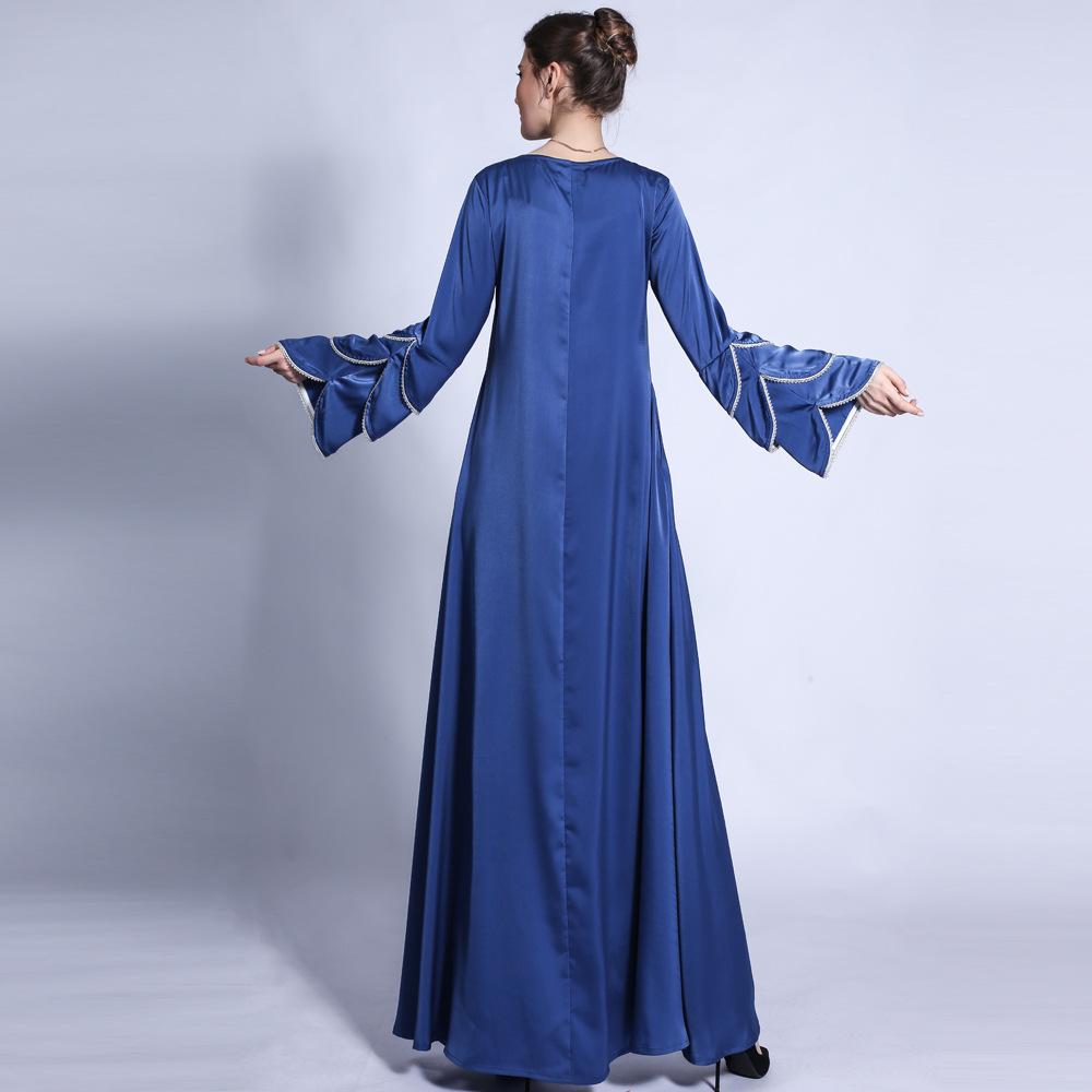 HS0431 Matte Dress Mermaid Three-layer Sleeve Bright Beads A-line Large Swing Long Skirt Female