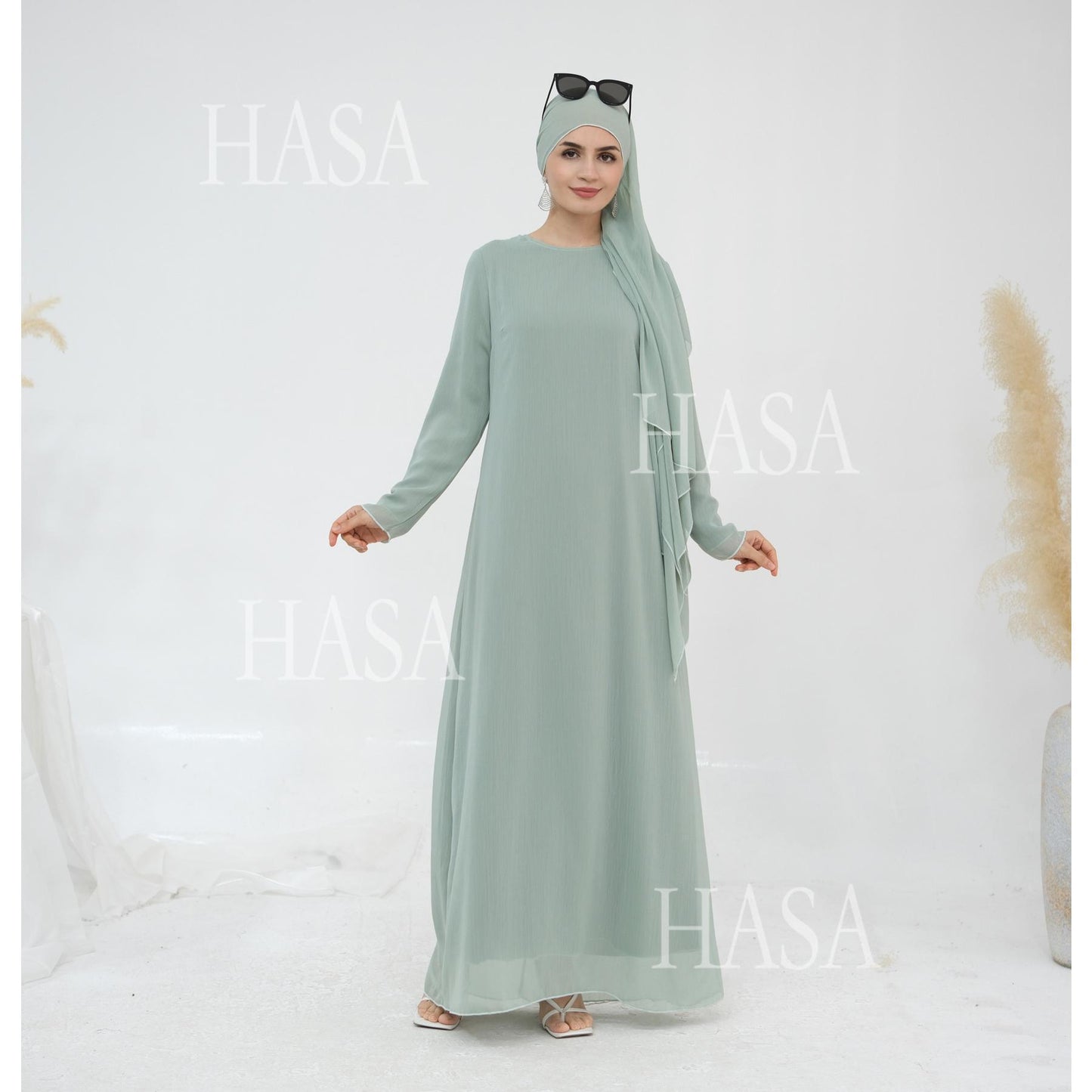 HS5880 Chiffon Texture Layered Design, A Two-way Dress Suitable for Both Daily and Formal Occasions