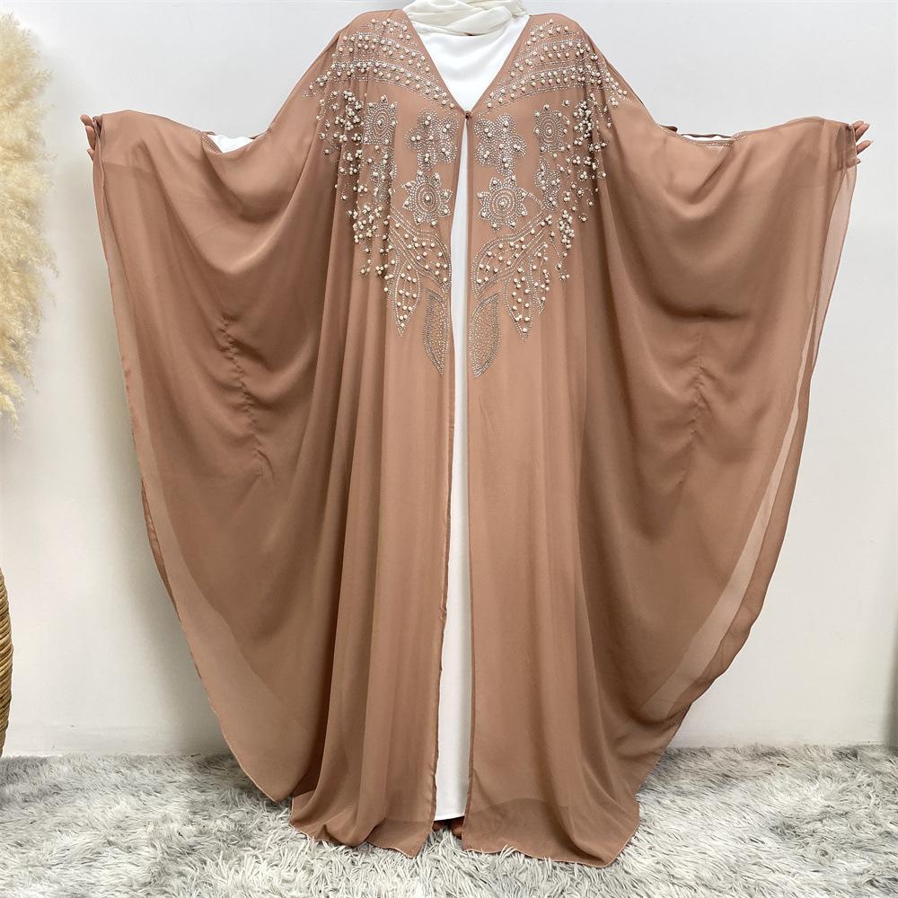 Robe cardigan musulmane à strass HASASERIES HS1085