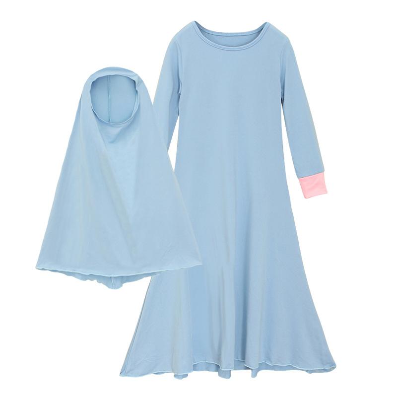 HASASERIES HS1208 Ensemble 2 pièces, Abaya pour enfant avec Khimar une couche.