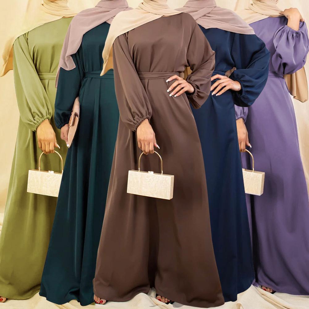 HASASERIES HS0708 Solid Color Robe Dress