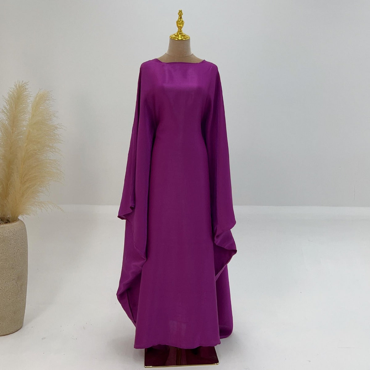 HS1348 Elegant Kaftan in Gold Cotton – 20 Vibrant Colors Available