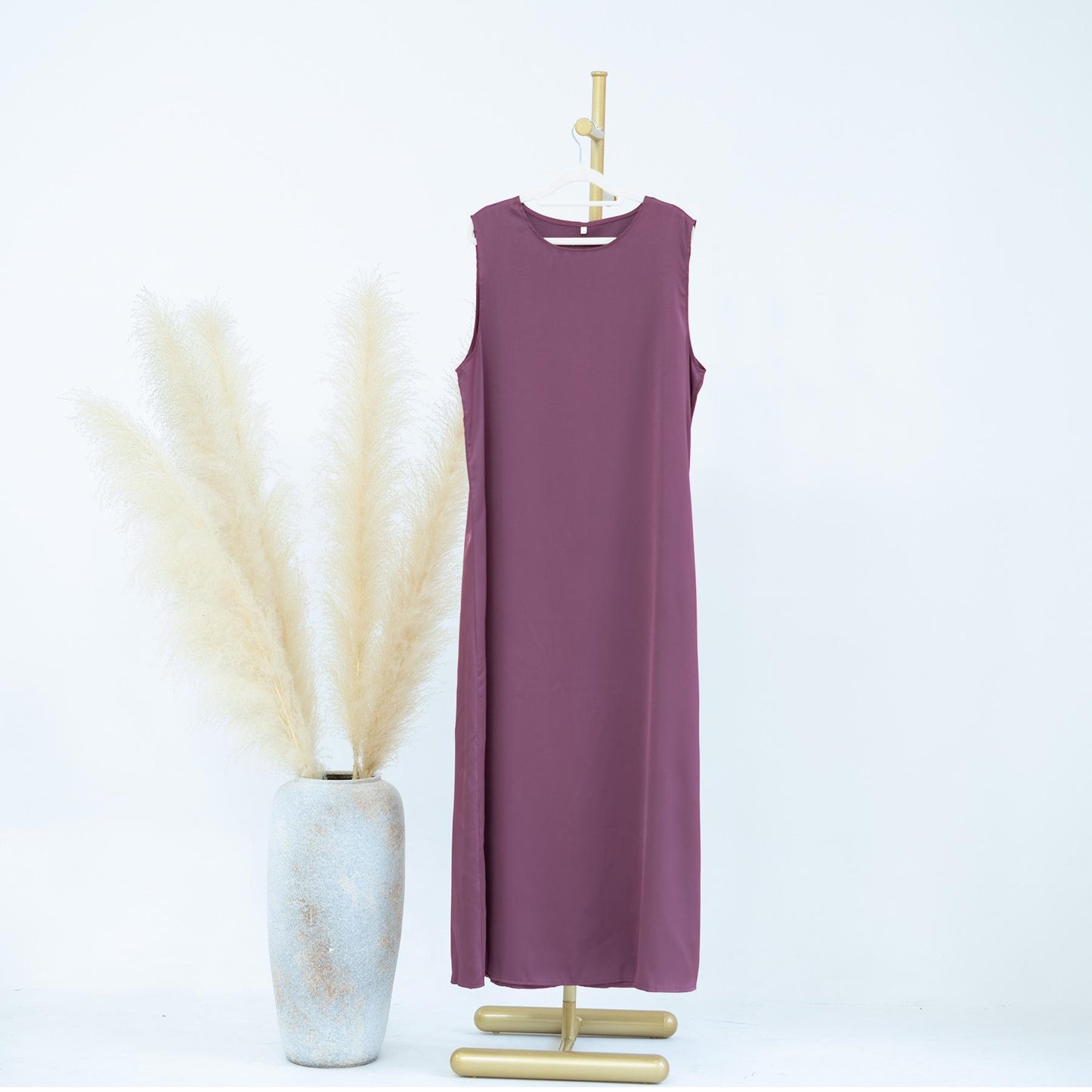 HASASERIES HS1018 Solid Color Bottoming Vest Dress
