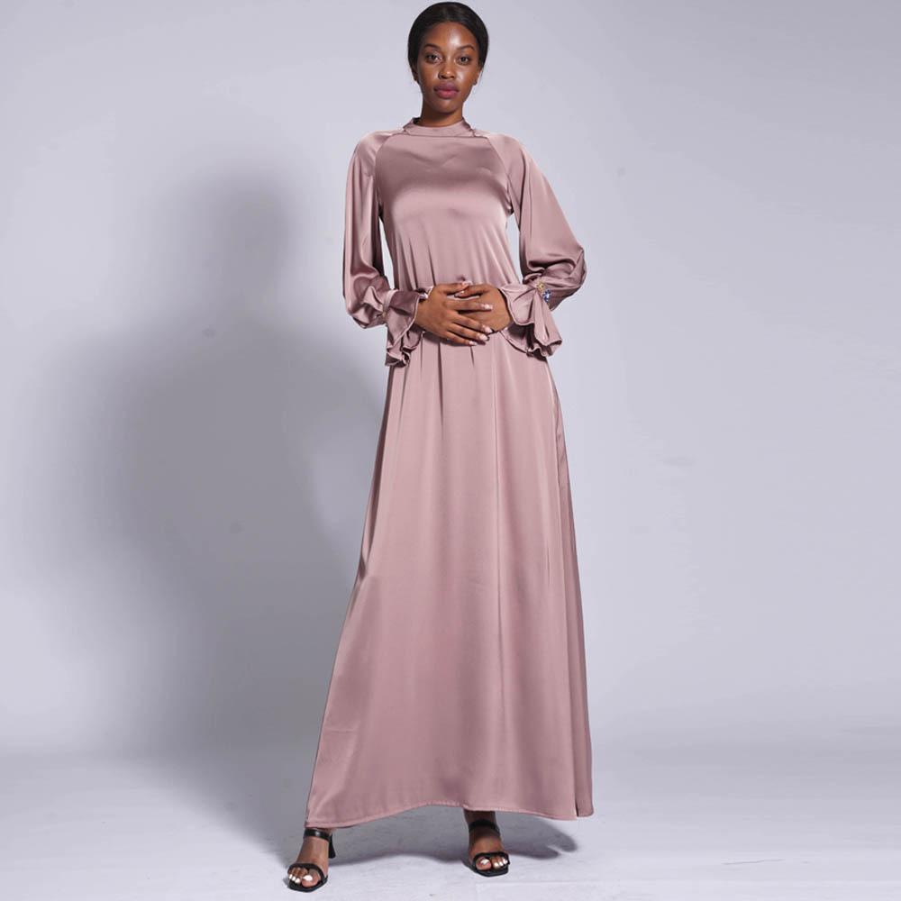Robe longue ample unie à boucle diamant HASASERIES HS0436