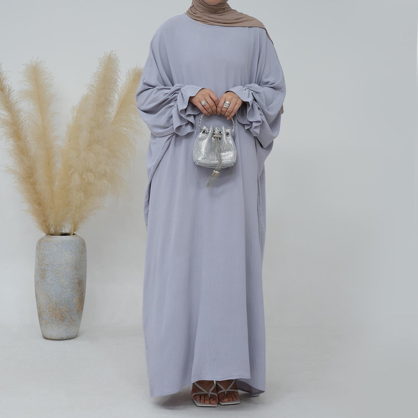 HASASERIES HS0996 1pcs Solid Color Abaya Dress
